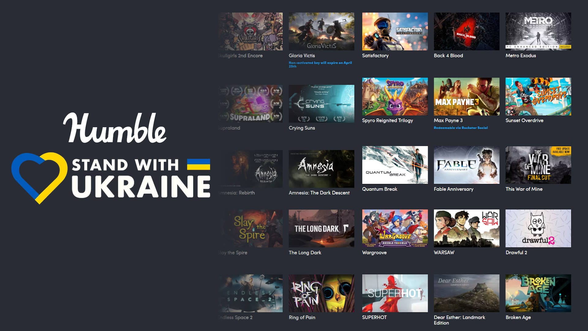 Humble Stand With Ukraine Bundle Has Dozens of Games for Just $40